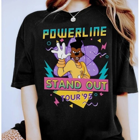 Powerline Stand Out World Tour 95 Disney Retro A Goofy Movie Powerline Shirt - Picture 1 of 4
